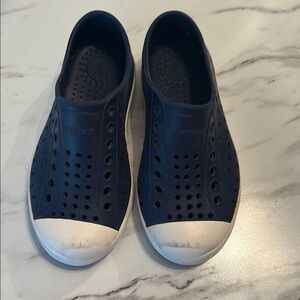 Native Kids Shoes Slippers - Navy and White